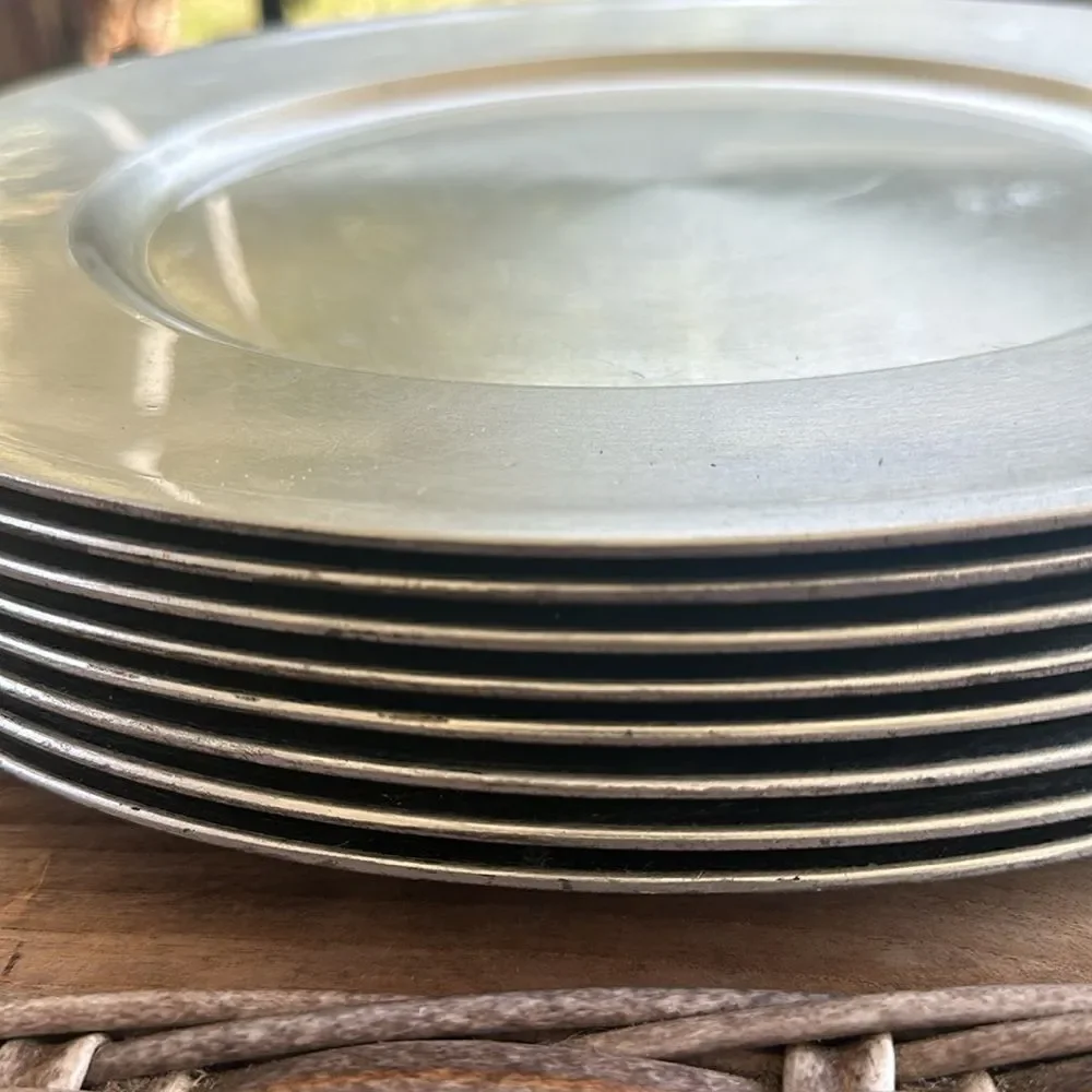 World Market Classic Design Decorative Plastic Charger Plates 14” Round, (4)
